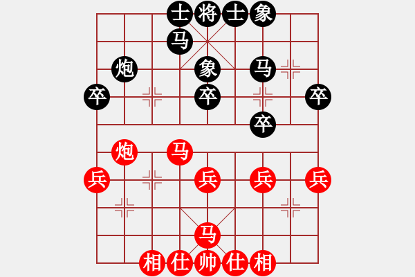 象棋棋谱图片：朱晓虎 先和 李翰林 - 步数：30 