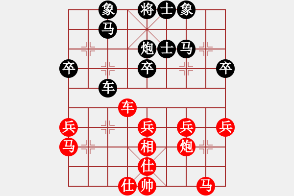 象棋棋譜圖片：俺俺下其(9級)-和-騎著豬對弈(1段) - 步數(shù)：40 