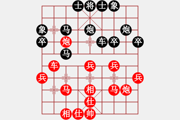 象棋棋譜圖片：藍色天空[158582233] -VS- 橫才俊儒[292832991] - 步數(shù)：30 