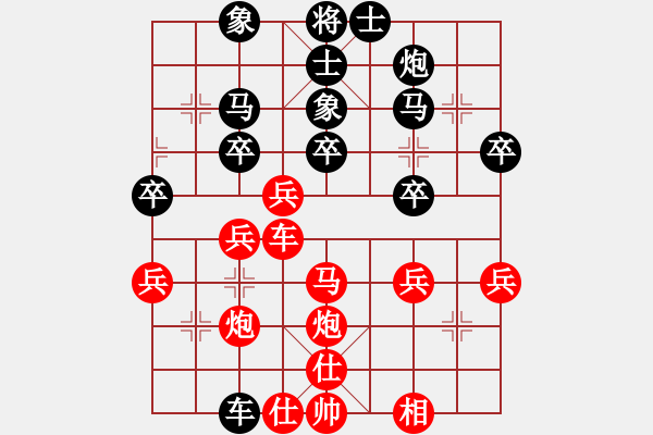 象棋棋譜圖片：中炮急進(jìn)中兵對(duì)屏風(fēng)馬（業(yè)五升業(yè)六評(píng)測(cè)對(duì)局）我先勝 - 步數(shù)：40 