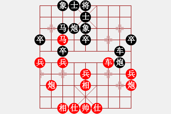 象棋棋譜圖片：鐵面孔目(2段)-和-蘿卜開會(huì)(月將) - 步數(shù)：40 