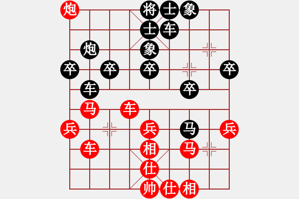 象棋棋譜圖片：20150120天橋下棄車局(著法：紅先勝).PGN - 步數(shù)：40 