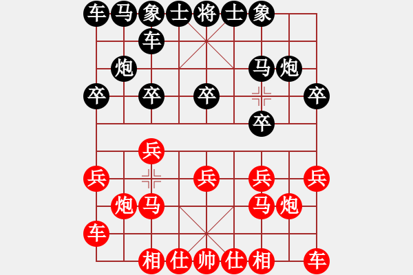 象棋棋譜圖片：云庫 起馬互進(jìn)七兵 開局炮打先鋒馬 不變做和 - 步數(shù)：12 