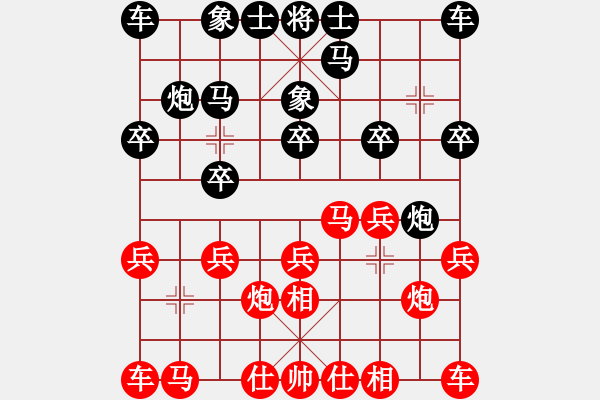 象棋棋譜圖片：魯大將軍紅負(fù)葬心【仕角炮對(duì)進(jìn)７卒】 - 步數(shù)：10 