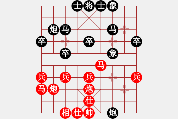 象棋棋譜圖片：番棋鎮(zhèn)玉田(6級)-負(fù)-山雞(7級) 4關(guān)1 - 步數(shù)：30 