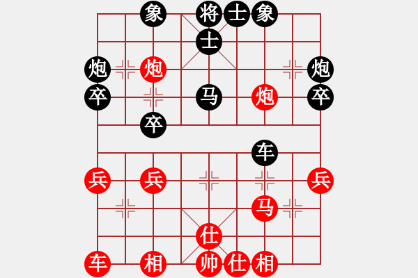 象棋棋譜圖片：賽博園紅負(fù)午夜狂奔【五六炮過河車對屏風(fēng)馬 黑進(jìn)７卒黑右直車】 - 步數(shù)：38 