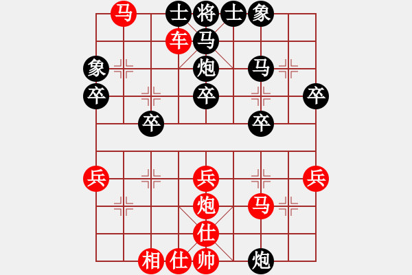 象棋棋譜圖片：大師對(duì)局 D05 順炮橫車對(duì)直車巡河 （黑6車8平3 黑9炮2進(jìn)4變） - 步數(shù)：33 