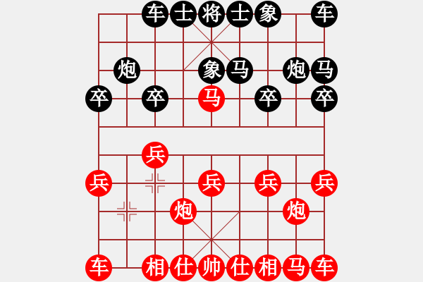 象棋棋譜圖片：一場(chǎng)無(wú)車(chē)速勝：三臺(tái)怪手[紅] -VS-呵呵 [黑] - 步數(shù)：10 