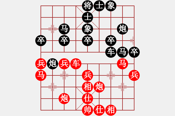 象棋棋譜圖片：畫(huà)中的話(8級(jí))-負(fù)-牛三哥哥(9級(jí)) - 步數(shù)：40 