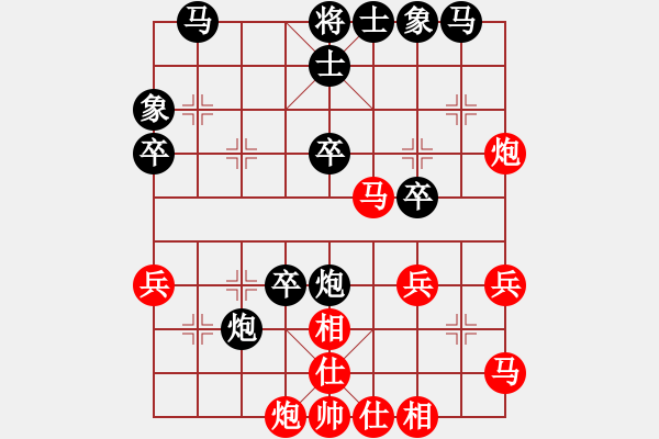 象棋棋譜圖片：午夜狂奔紅負(fù)小雙慢刀〖仙人指路轉(zhuǎn)左中炮對(duì)卒底炮轉(zhuǎn)順炮〗｛注｝ - 步數(shù)：40 