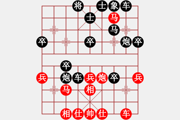 象棋棋譜圖片：五八炮進(jìn)三兵對屏風(fēng)馬（紅勝） - 步數(shù)：40 