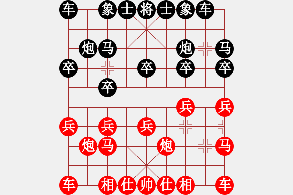 象棋棋譜圖片：黃大哥aaa紅負葬心【起馬互進七兵局】 - 步數：10 