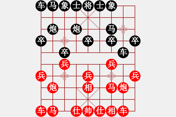 象棋棋譜圖片：1138局 E04- 仙人指路對士角炮或過宮炮-業(yè)1-3先負(fù)小蟲引擎23層 - 步數(shù)：10 