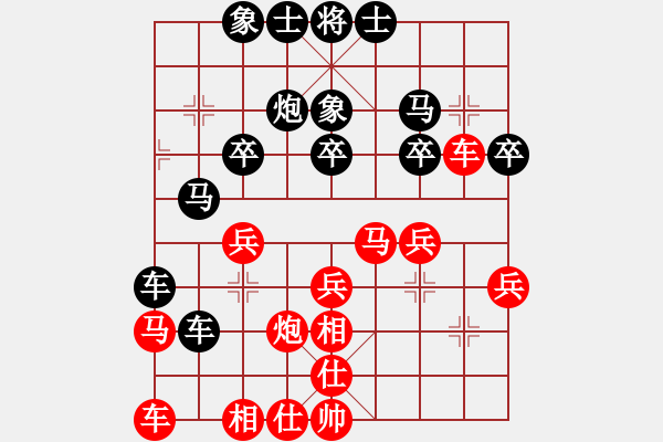 象棋棋谱图片：女子组：六4 上海董嘉琦先和河北王子涵 - 步数：30 