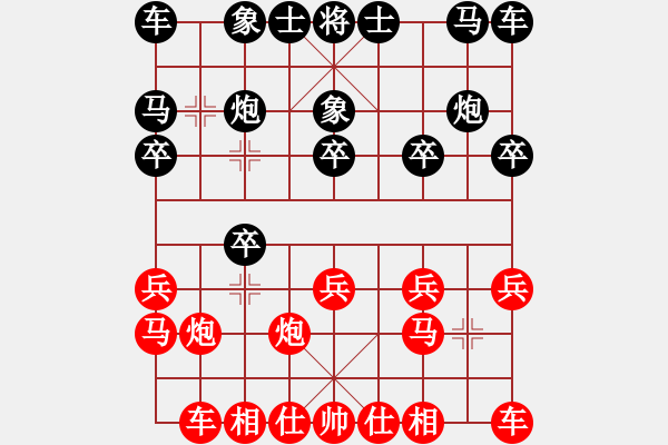 象棋棋譜圖片：11254局 E10-仙人指路對卒底炮-小蟲引擎24層 紅先勝 旋九專雙核-大師 - 步數(shù)：10 