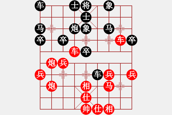 象棋棋譜圖片：初學(xué)者之一(7段)-和-新浪(8段) - 步數(shù)：30 