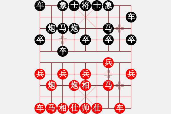 象棋棋譜圖片：過(guò)宮炮對(duì)黑3路卒左過(guò)宮炮（旋風(fēng)V7.0拆棋）和棋 - 步數(shù)：10 