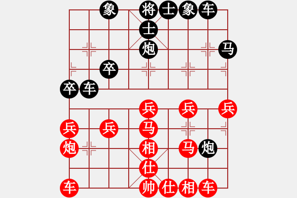 象棋棋譜圖片：錫山棋(1段)-勝-紅藍棋股(天帝) - 步數：30 