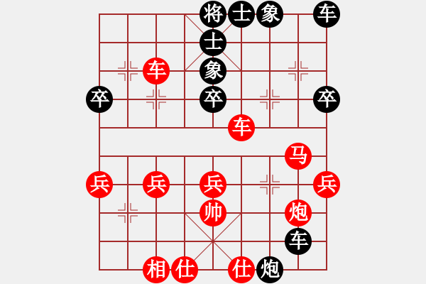 象棋棋譜圖片：1--3---車3平8 車四退三---紅方雖多一子，但全盤受制，明顯處于劣勢 - 步數(shù)：40 