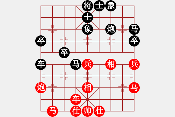 象棋棋譜圖片：卒底炮應仙人指路七路炮（和棋） - 步數(shù)：40 