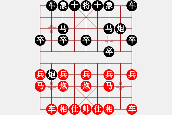 象棋棋谱图片：张瑞峰 先和 刘子健 - 步数：10 