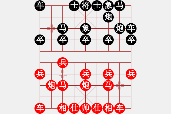 象棋棋谱图片：蓝田君(8段)-胜-奉化天平(5段) - 步数：10 