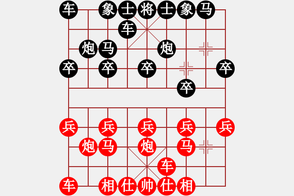 象棋棋谱图片：公开组第1轮广西周以林先负云南孙文 - 步数：10 