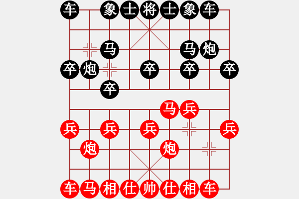 象棋棋譜圖片：閑來(lái)――無(wú)事[紅] -VS- knowcraft[黑] - 步數(shù)：10 