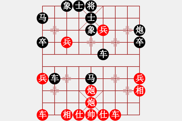 象棋棋譜圖片：鷹揚天下(9段)-和-沉入海心(月將)中炮進(jìn)中兵對左三步虎騎河車轉(zhuǎn)列炮 - 步數(shù)：40 