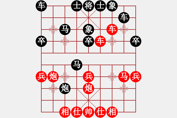 象棋棋譜圖片：武當(dāng)趙紅(9星)-負(fù)-品棋常樂(風(fēng)魔) 經(jīng)本人走出車5平1后才得勝 - 步數(shù)：40 