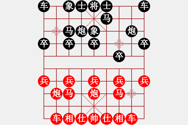 象棋棋譜圖片：盤馬抽車先勝老金 - 步數(shù)：10 