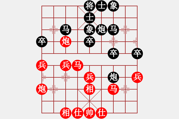 象棋棋谱图片：张兰天 先和 谢靖 - 步数：30 