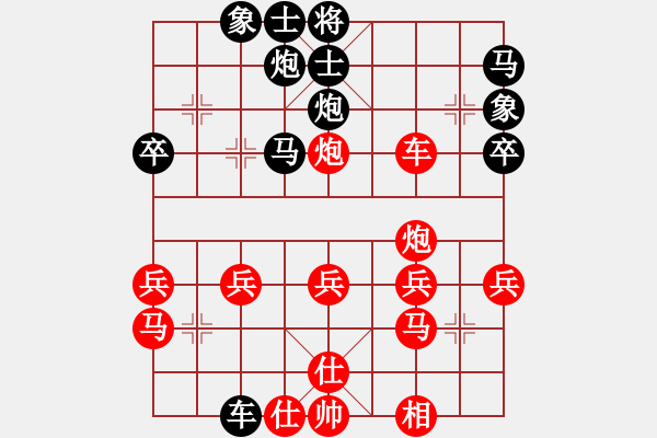 象棋棋譜圖片：火螞蟻(9段)-勝-三將就餐(1段)順炮直車(chē)對(duì)橫車(chē) 紅左邊馬 - 步數(shù)：40 