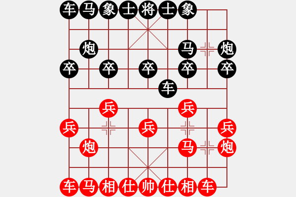 象棋棋譜圖片：小車[紅] -VS-行者必達(dá) [黑] - 步數(shù)：10 