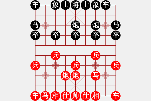 象棋棋譜圖片：世事如棋妙哉紅勝葬心〖仙人指路轉(zhuǎn)右中炮對卒底炮〗 - 步數(shù)：10 