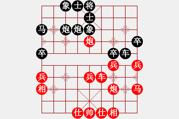 象棋棋譜圖片：夏激揚(yáng)紅負(fù)葬心【對兵轉(zhuǎn)兵底炮對右中炮】 - 步數(shù)：40 