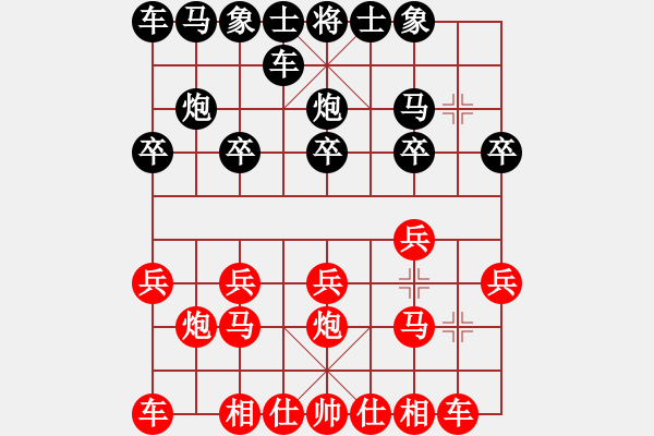 象棋棋谱图片：许银川让两先对广西棋王石才贯 - 步数：10 