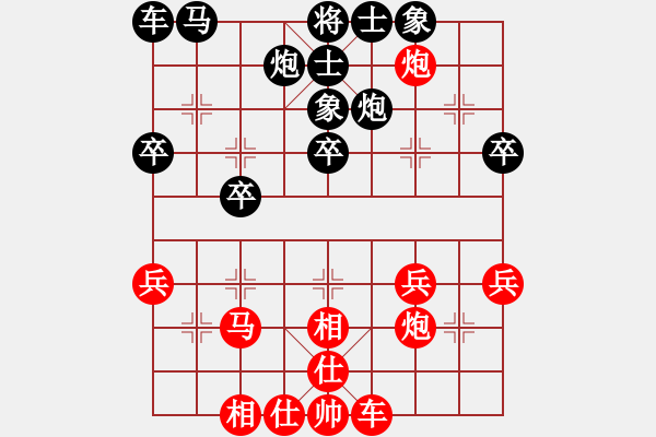 象棋棋譜圖片：南岳看山(9星)-和-阿詩瑪(9星)雙炮和馬炮卒殘局應(yīng)法 - 步數(shù)：30 