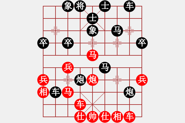 象棋棋谱图片：三1-1 浙江王家瑞先和上海徐汇王国敏 - 步数：40 