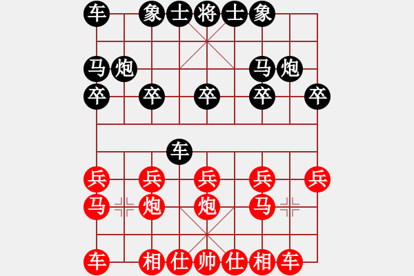 象棋棋谱图片：bbboy002[红] -VS- jingbiaohe[黑] - 步数：10 