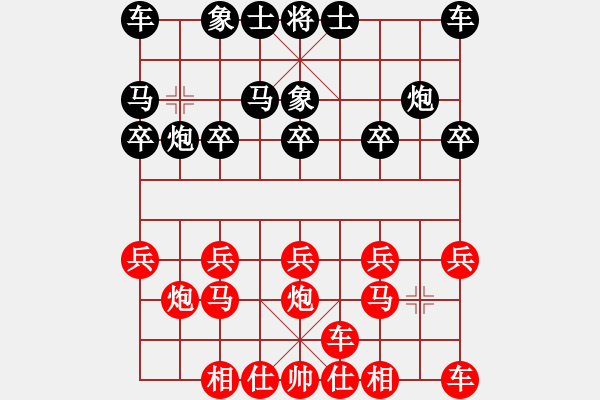 象棋棋譜圖片：中炮對拐腳馬（紅勝） - 步數(shù)：10 