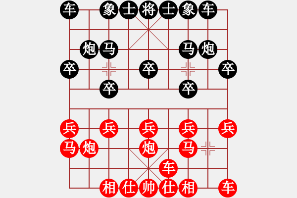 象棋棋譜圖片：屏風(fēng)馬應(yīng)中炮左橫車（黑勝） - 步數(shù)：10 