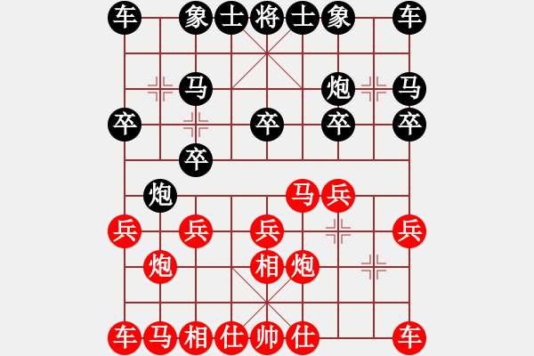 象棋棋谱图片：xycym1[红] -VS- bbboy002[黑] - 步数：10 