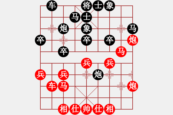 象棋棋譜圖片：二流棋手(3段)-和-誤入棋途(6段) - 步數(shù)：30 