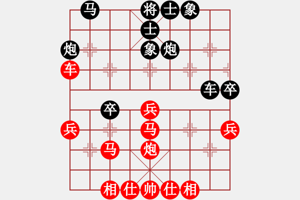 象棋棋譜圖片：樺[紅] -VS- 心在桃源[黑] - 步數(shù)：40 