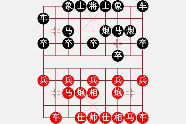 象棋棋譜圖片：supersong(9星)-負-曉陽逸士(風魔)過宮炮對飛相的飛揚下法 - 步數(shù)：10 