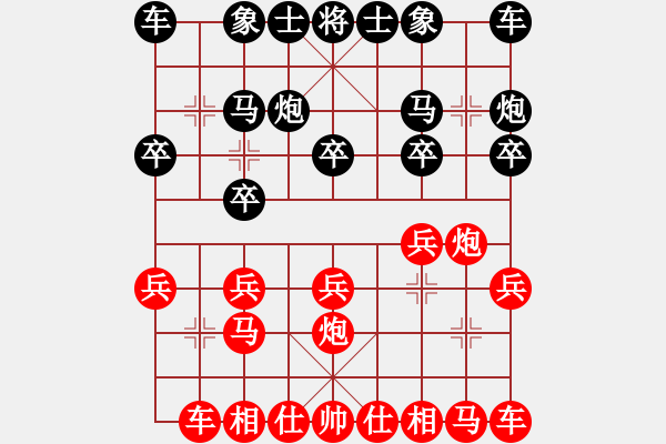 象棋棋譜圖片：揚(yáng)眉(無(wú)極)-勝-鐮刀幫朱雀(1弦) - 步數(shù)：10 