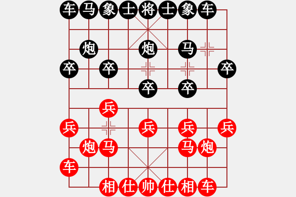 象棋棋譜圖片：2021.3.28.19銀子場(chǎng)初級(jí)先勝仙人指路對(duì)左中炮 - 步數(shù)：10 