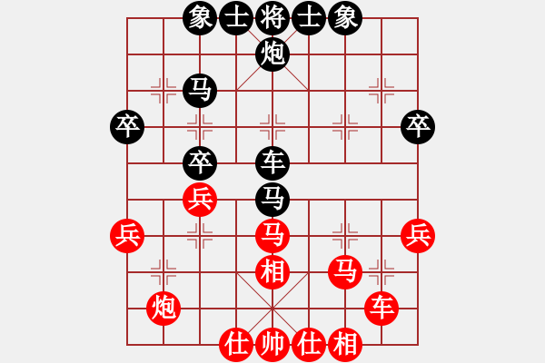 象棋棋譜圖片：唐山棋壇馬(9段)-勝-小月(3段)中炮過河車互進(jìn)七兵對(duì)屏風(fēng)馬平炮兌車 紅進(jìn)中兵對(duì)黑馬3退5 - 步數(shù)：40 