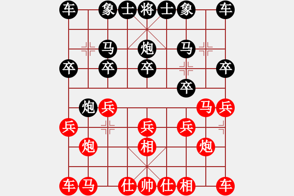 象棋棋譜圖片：xqmingshou(6星)-和-華弈開局庫(9星) - 步數(shù)：10 